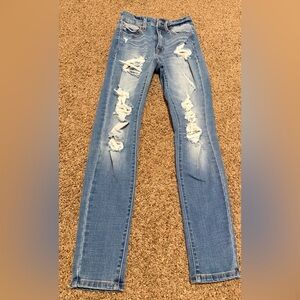 Aeropostale Light Blue Distressed Skinny Jeans